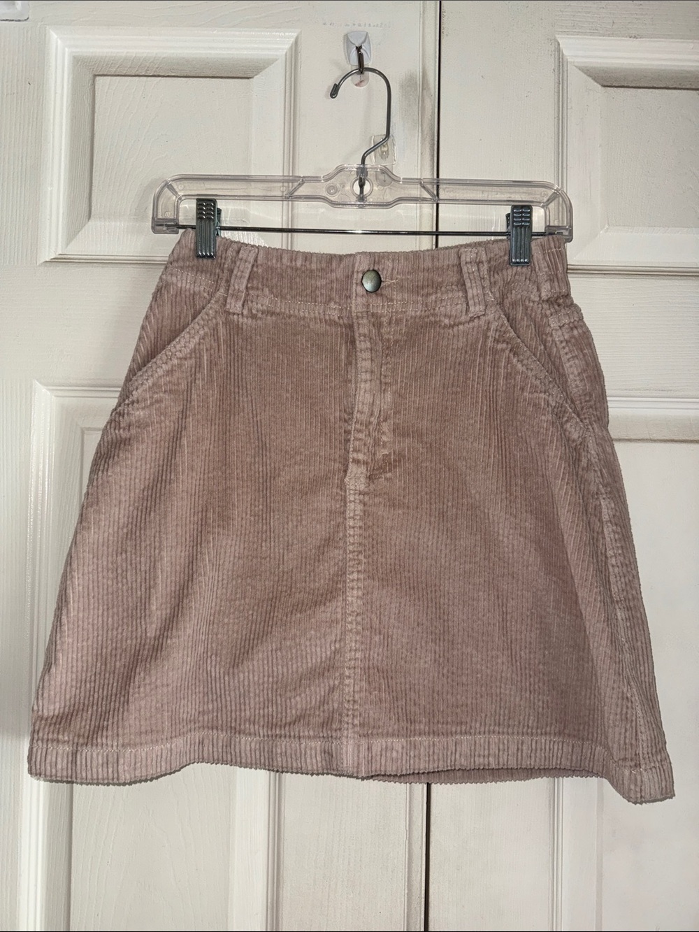 Pact Tan Corduroy Organic Cotton Mini Skirt